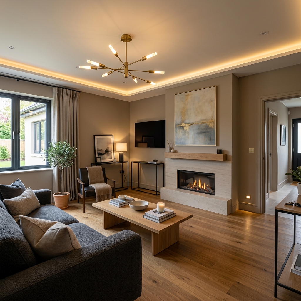 Living room after AMU furniture installation